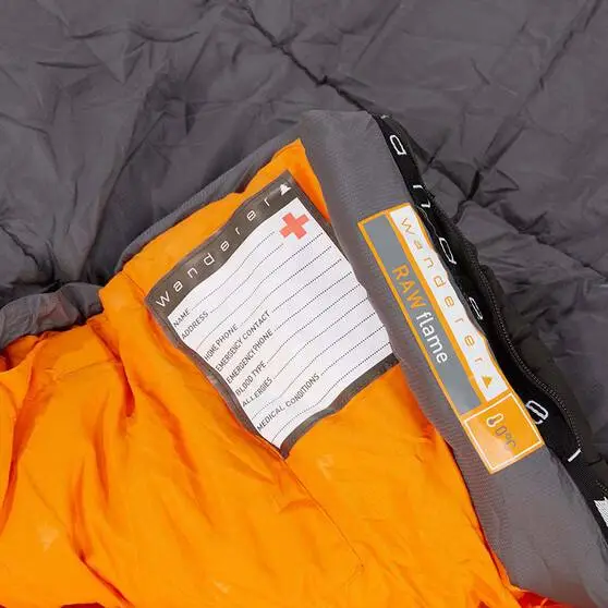 Wanderer Youth RawFlame 0C Hooded Sleeping Bag Grey / Orange 4 Wanderer Youth RawFlame 0C Hooded Sleeping Bag Grey / Orange - Image 4