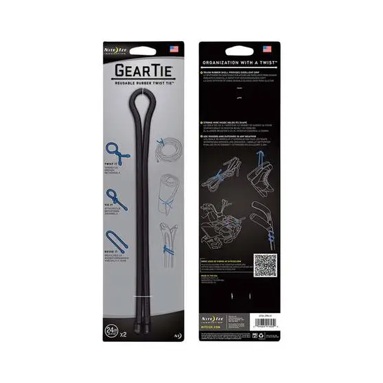 Nite Ize Black 24” Gear Tie - Two Pack 1 Nite Ize Black 24” Gear Tie - Two Pack