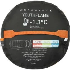 Wanderer YouthFlame -1.3°C Hooded Sleeping Bag Orange -Camping Hardware Sales BCF 628857 06 orange hi res