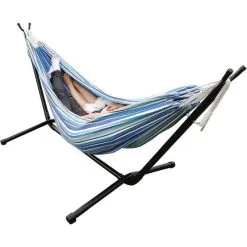 Wanderer Seafoam Stripe Queen Hammock -Camping Hardware Sales BCF 632768 04 hi res