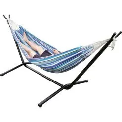 Wanderer Seafoam Stripe Single Hammock -Camping Hardware Sales BCF 632770 05 hi res