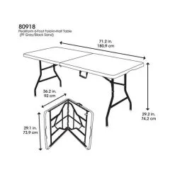 Peakform 6ft Centrefold Blow Mould Folding Table -Camping Hardware Sales BCF 634100 04 hi res