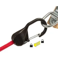 Nite Ize Carabiner SlideLock Bungee 24" Red -Camping Hardware Sales BCF 649421 02 hi res