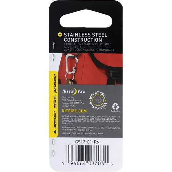 Nite Ize S-Biner Slide Lock No.3 Stainless Black 1 Nite Ize S-Biner Slide Lock No.3 Stainless Black